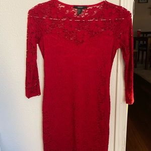 Red formal lace dress